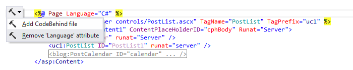 ReSharper: Examples of context actions. Add code-behind file ReSharper: Examples of context actions. Add code-behind file