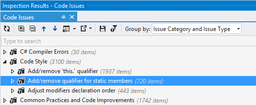 Code syntax style issues found in a solution Code syntax style issues found in a solution