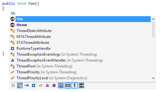 Filters in completion pop-up Filters in completion pop-up