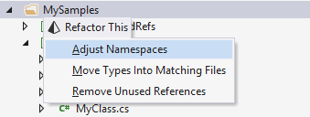 ReSharper helps fix namespaces in a project ReSharper helps fix namespaces in a project