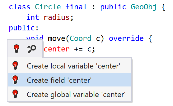 Generating C++ field from usage Generating C++ field from usage