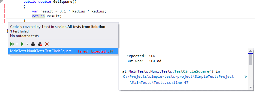 dotCover: Accessing stack traces of covering tests dotCover: Accessing stack traces of covering tests