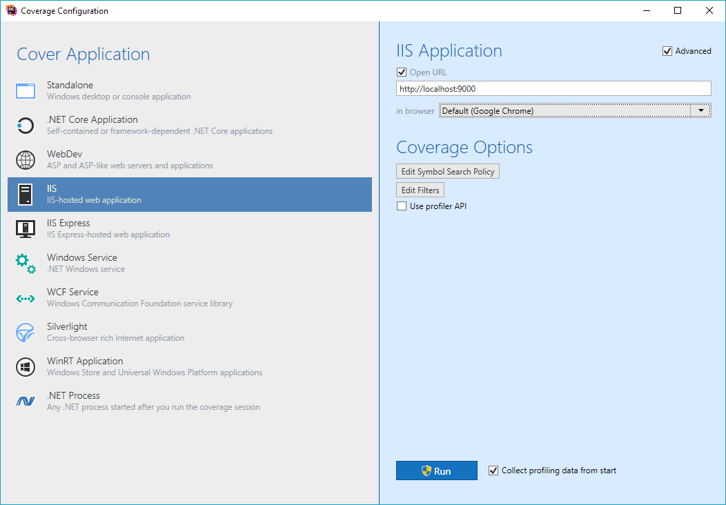 dotCover: Coverage Configuration dialog dotCover: Coverage Configuration dialog