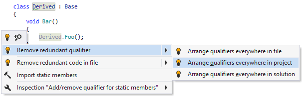 Suggestion to remove redundant qualifier Suggestion to remove redundant qualifier