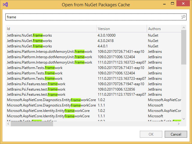 Opening NuGet packages from local NuGet package cache Opening NuGet packages from local NuGet package cache