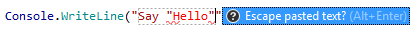 ReSharper automatically escapes double quotes in pasted string. ReSharper automatically escapes double quotes in pasted string.