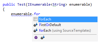 Source template in the completion list Source template in the completion list