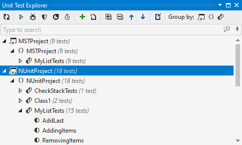 Unit Test Explorer displays test from the entire solution Unit Test Explorer displays test from the entire solution