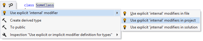 Fixing implicit internal modifier Fixing implicit internal modifier