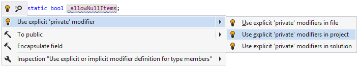 Fixing implicit private modifier Fixing implicit private modifier