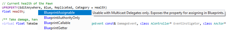 ReSharper: Code completion for Unreal Engine reflection specifiers ReSharper: Code completion for Unreal Engine reflection specifiers