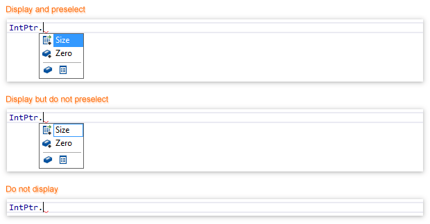 ReSharper: Hard/soft selection in the auto-completion popup