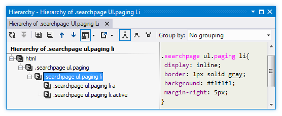 ReSharper: CSS hierarchy