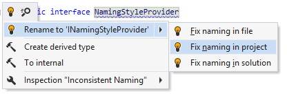 Quick-fix for naming style violation