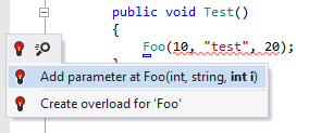 Applying the Change Signature refactoring inline from a method usage