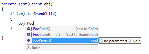 Members of derived classes in the ReSharper completion list