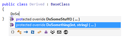 ReSharper: Compeltion suggestion for method override