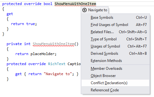 ReSharper: Navigating to conflicting declarations