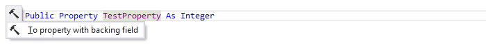 ReSharper: 'Convert to property with backing field' context action in VB.NET