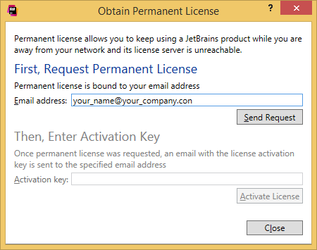 dotCover. 'Obtain Permanent License' dialog dotCover. 'Obtain Permanent License' dialog