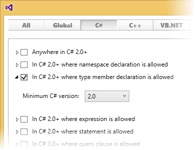 ReSharper: Selecting a scope for the template