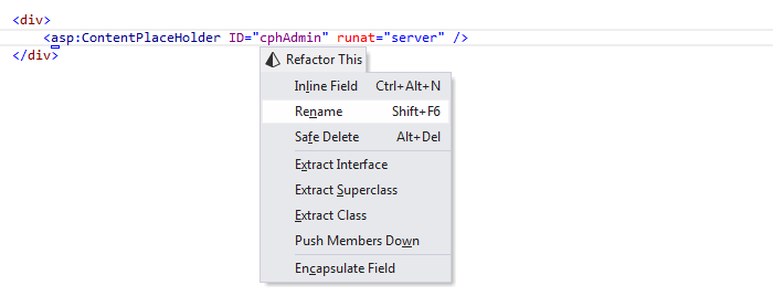 ReSharper: Rename refactoring in ASP.NET