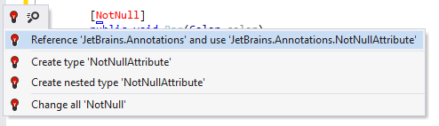 Quick-fix for adding reference to the JetBrains.Annotations module