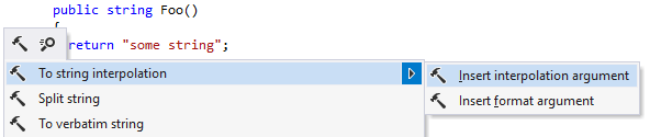 ReSharper: Converting simple string to string interpolation