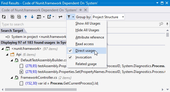 ReSharper: Review dependencies between projects