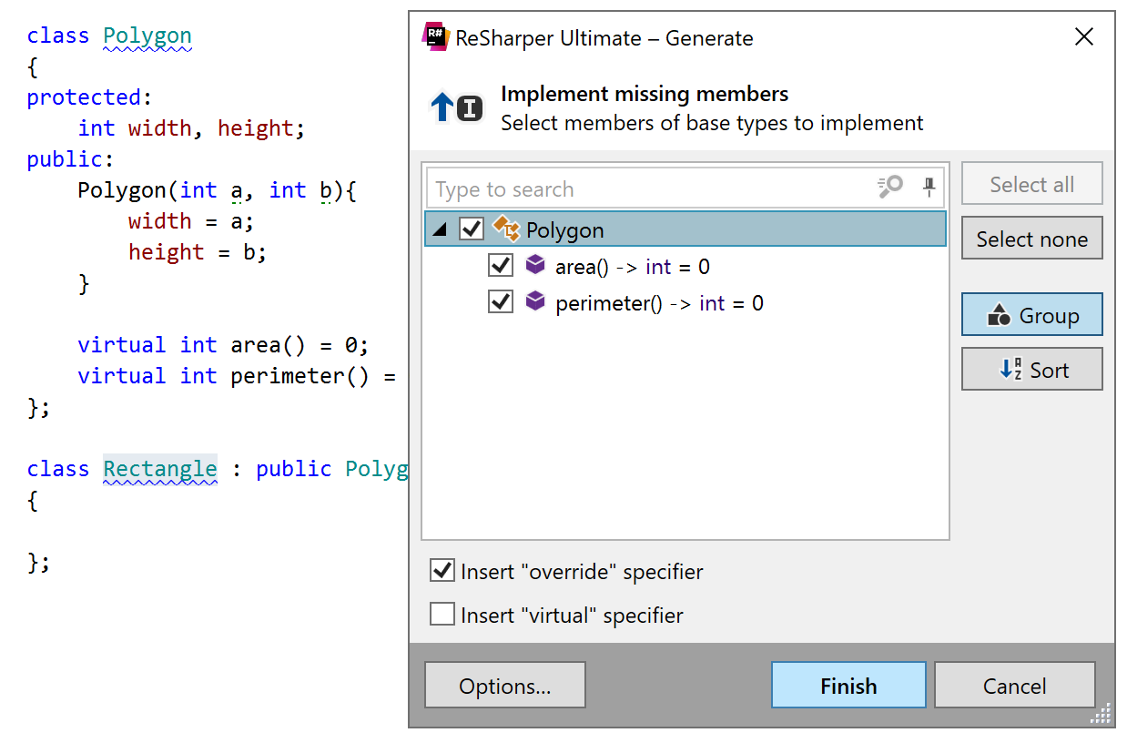 Generating missing members for a C++ class