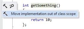 Moving implementation out of class scope to the source file