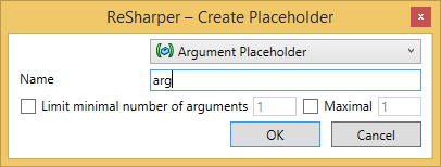 ReSharper: Create argument placeholder
