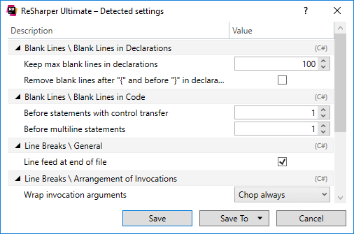 ReSharper: Using formatting rules from existing code