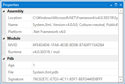 dotPeek: Properties window dotPeek: Properties window