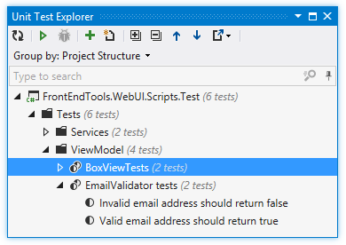 Unit Test Explorer displays test from the entire solution