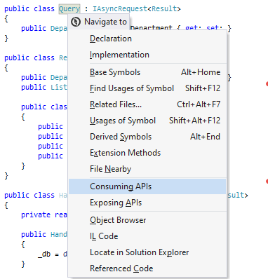 ReSharper: Navigating to consuming APIs of a type