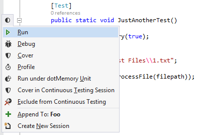 Profile tests in Visual Studio