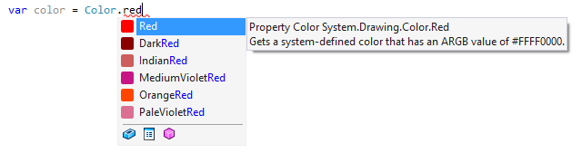 Colors in the completion auto-popup