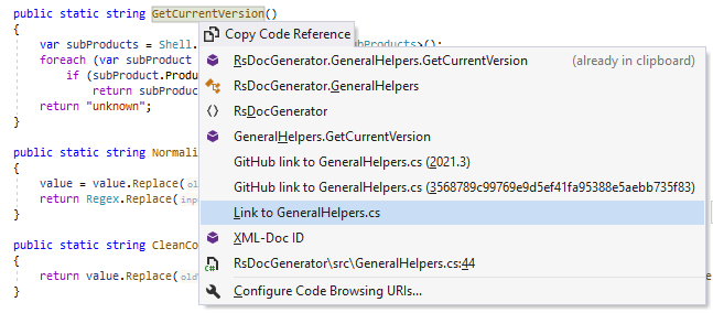 ReSharper: Copying code reference to clipboard