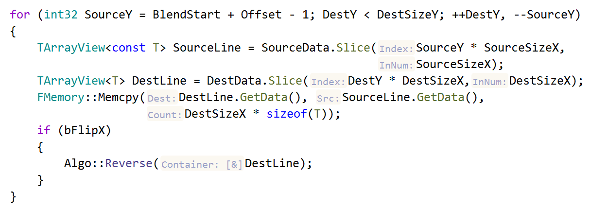 ReSharper C++: parameter name hints in dependent code
