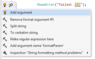 Quick-fix for the string formatting method call