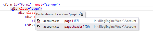 ReSharper: Navigating from a markup class to its CSS definition
