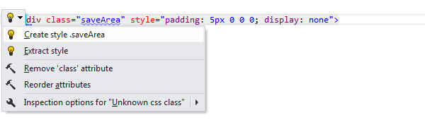 ReSharper: Extract style quick-fix in CSS