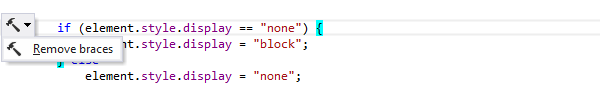 ReSharper: Remove braces context action in JavaScript