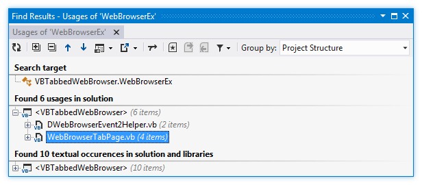 ReSharper: Find Usages Advanced in VB.NET