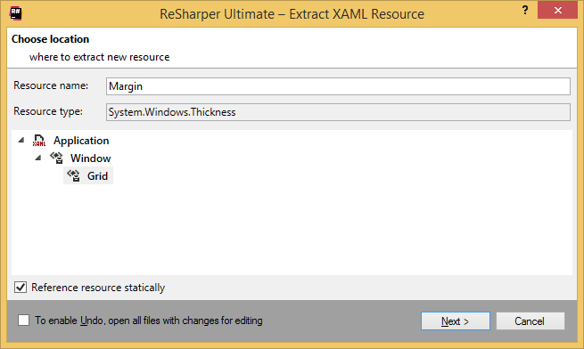 ReSharper: Extract XAML Resource refactoring