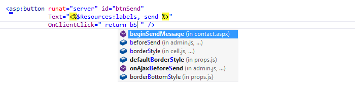 ReSharper: Code completion in ASP.NET