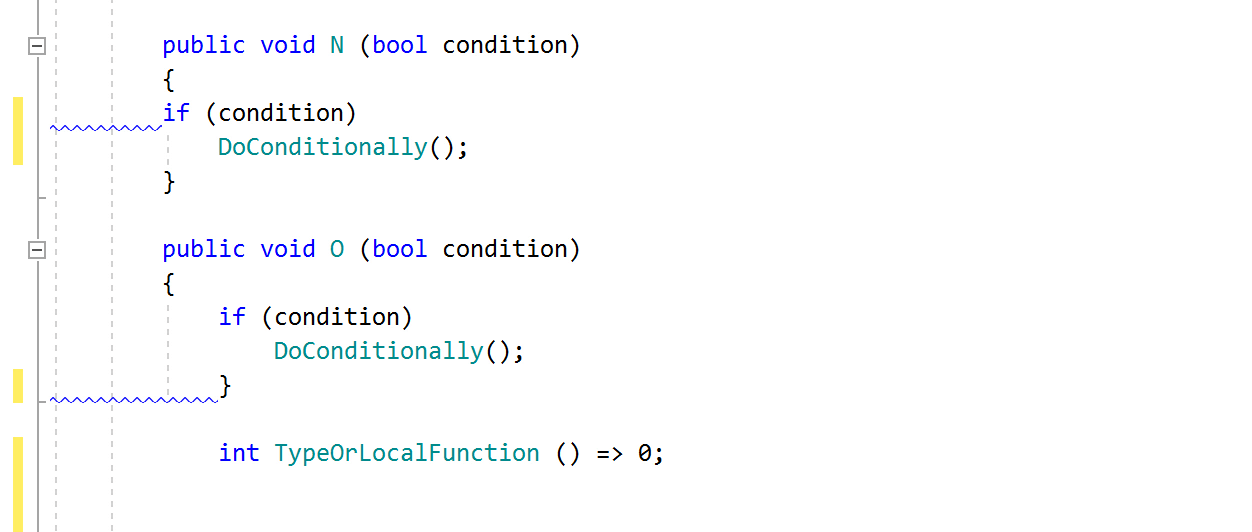 ReSharper code inspection: Incorrect indent (around statement braces)