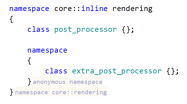 ReSharper: Inlay hints. Namespaces.