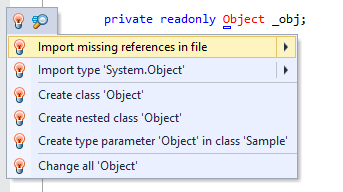 ReSharper: quick-fixes for missing namespace import